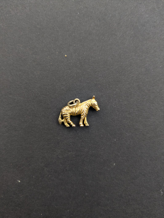 English 9k Gold Zebra Charm