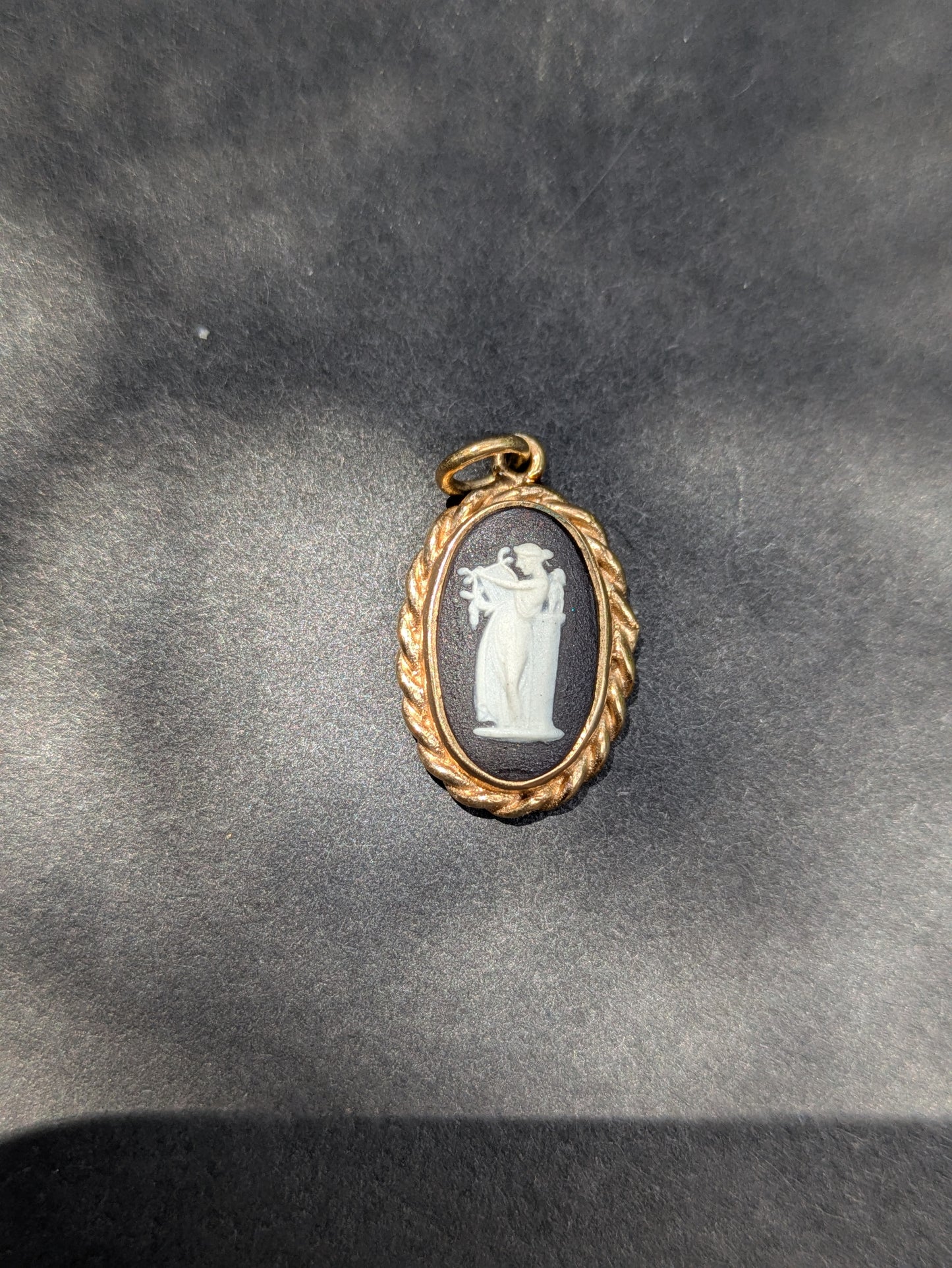 9k Wedgewood Pendant with Figure