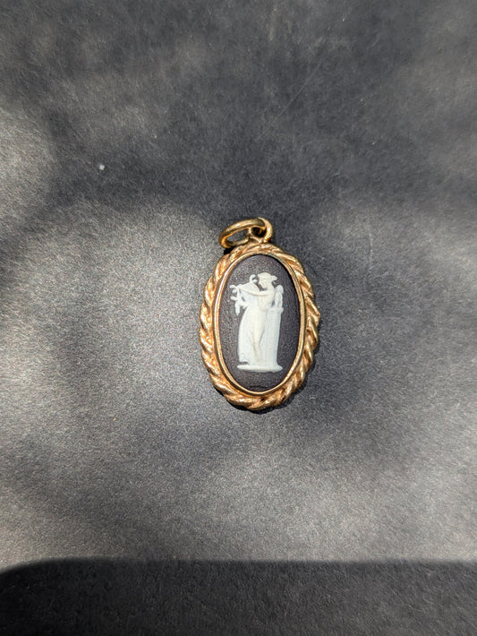9k Wedgewood Pendant with Figure
