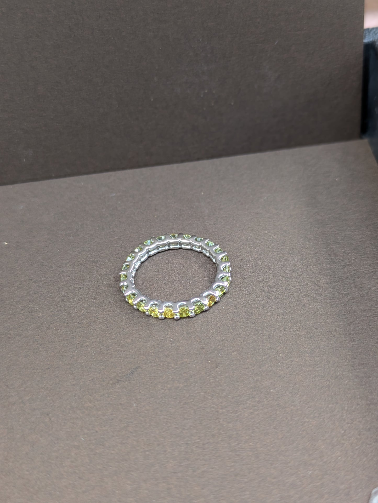 14kt White Gold - Yellow Diamond Eternity Band