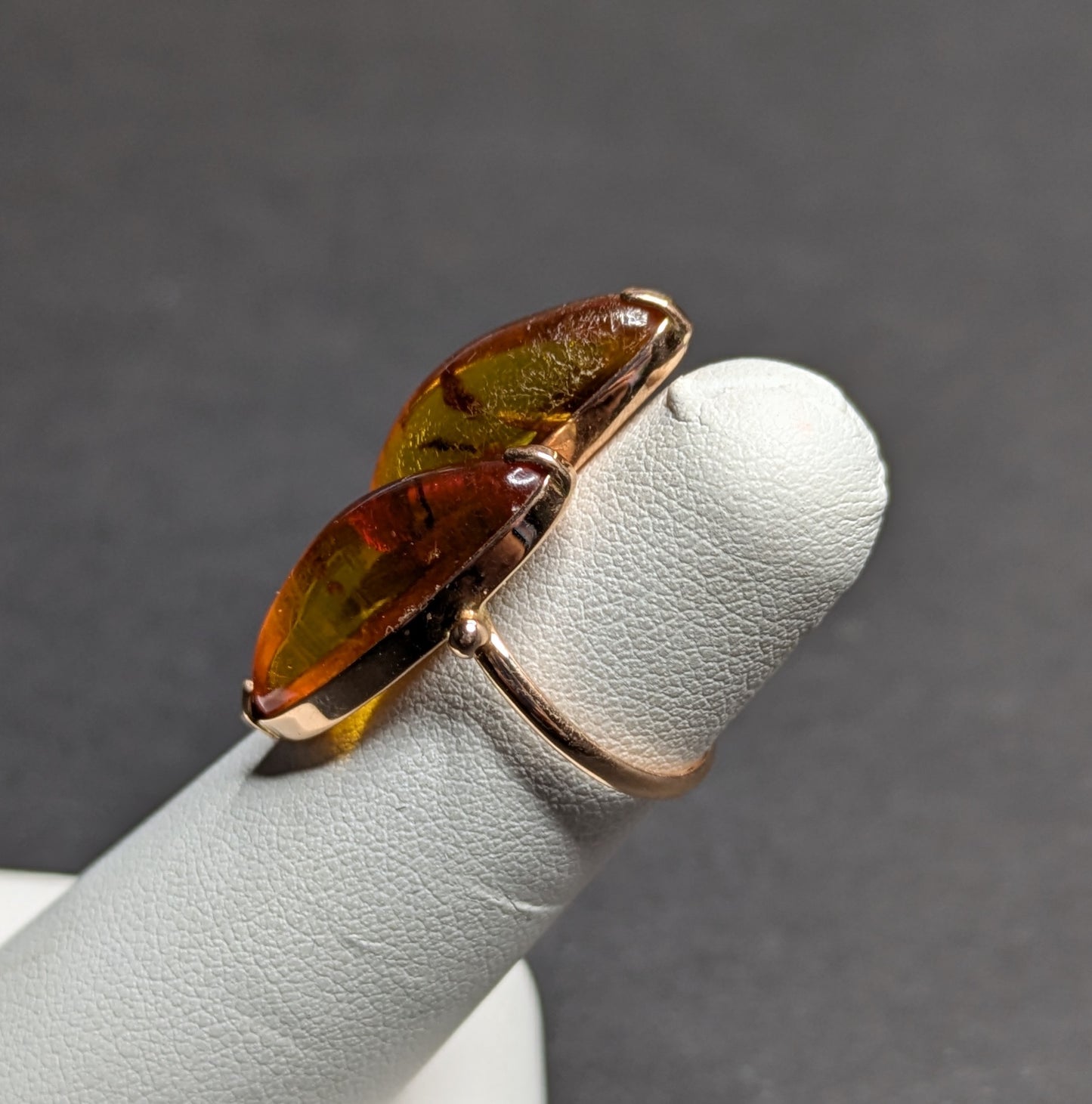 Amber 14k Ring Conversion from Brooch