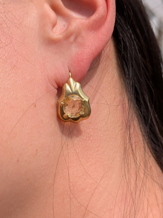 Oval Citrine Earrings