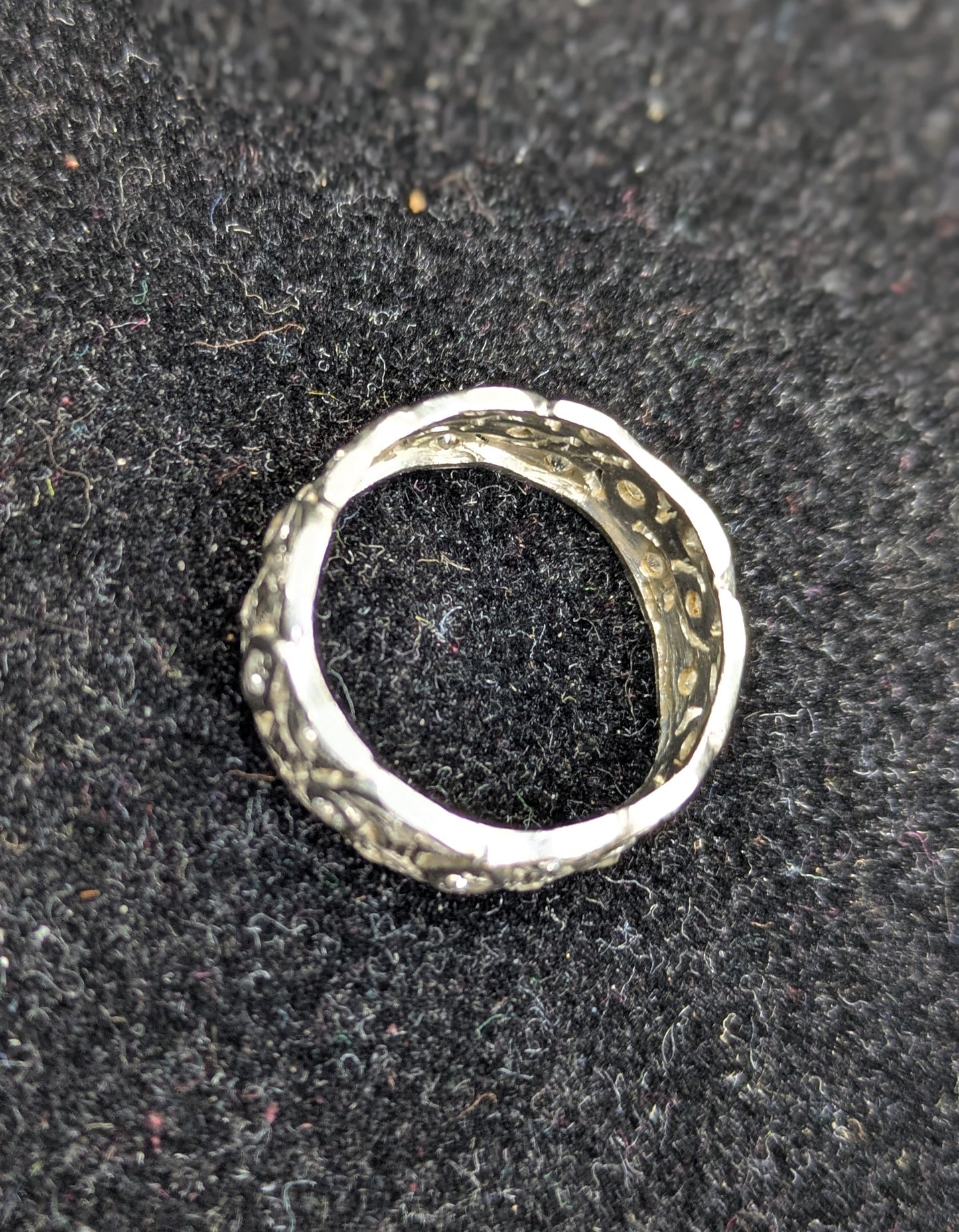 Platinum and Diamond Wide Open Work Band