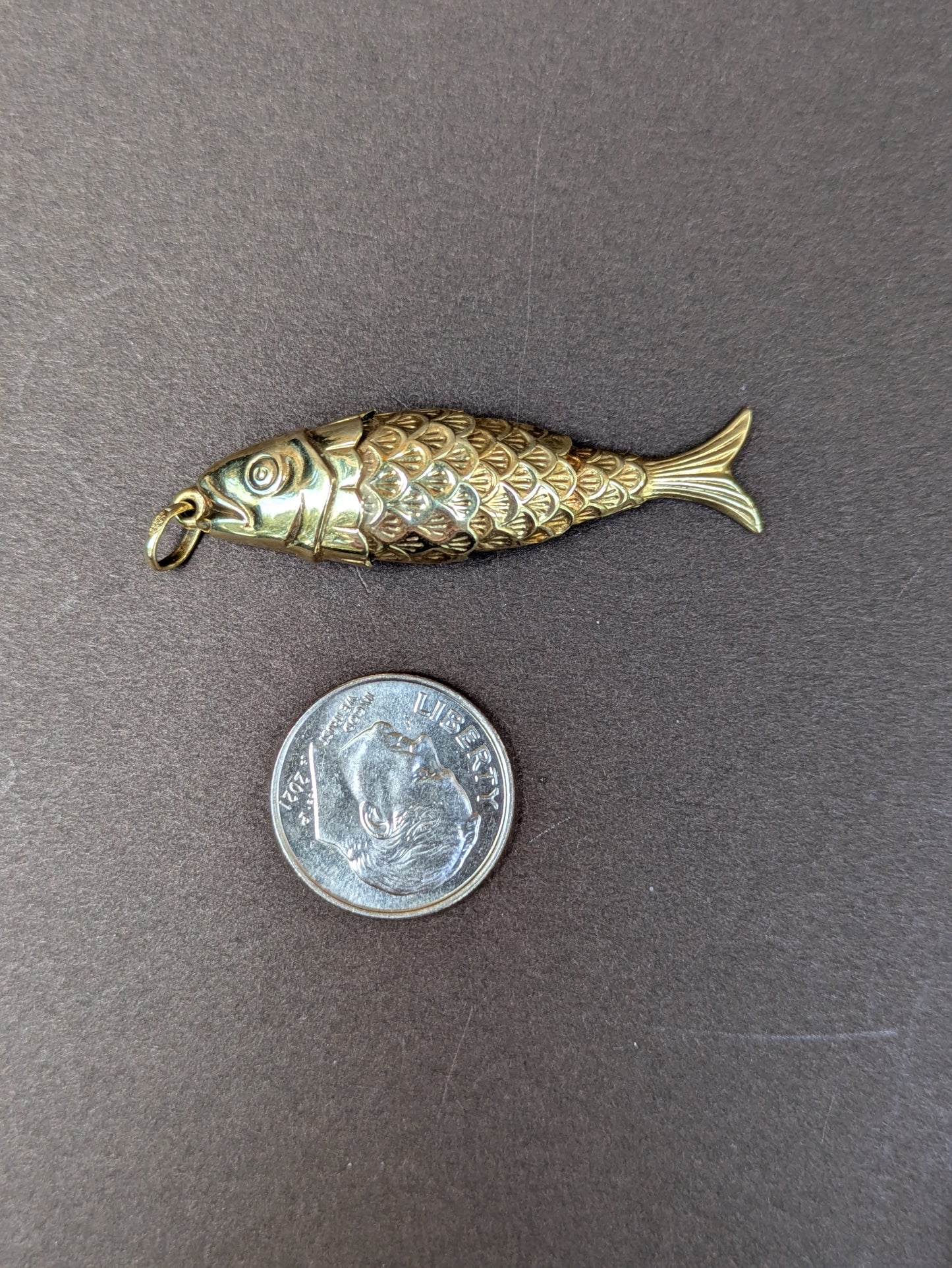 14kt Moveable Fish Pendant