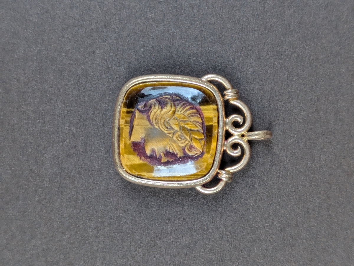 Tiger Eye Intaglis Fob