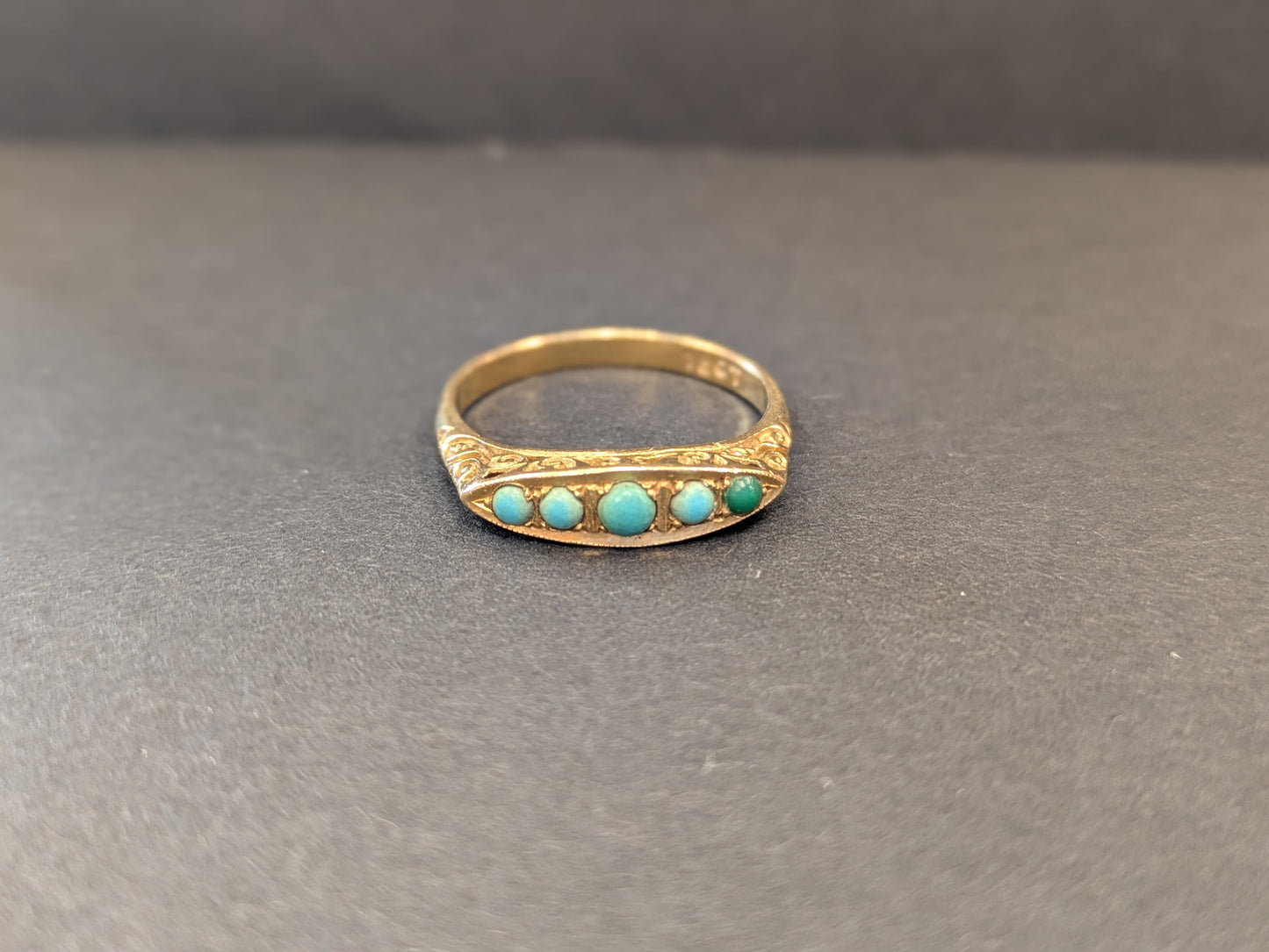 English 18k Interwar years Turquoise Rings