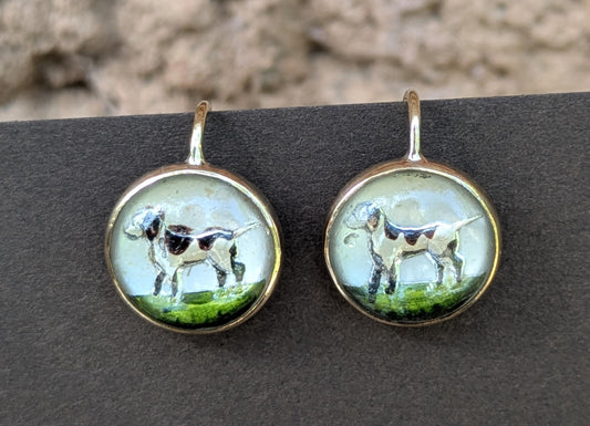 Essex Crystal Dog Earrings- Pointers on 14kt Wire