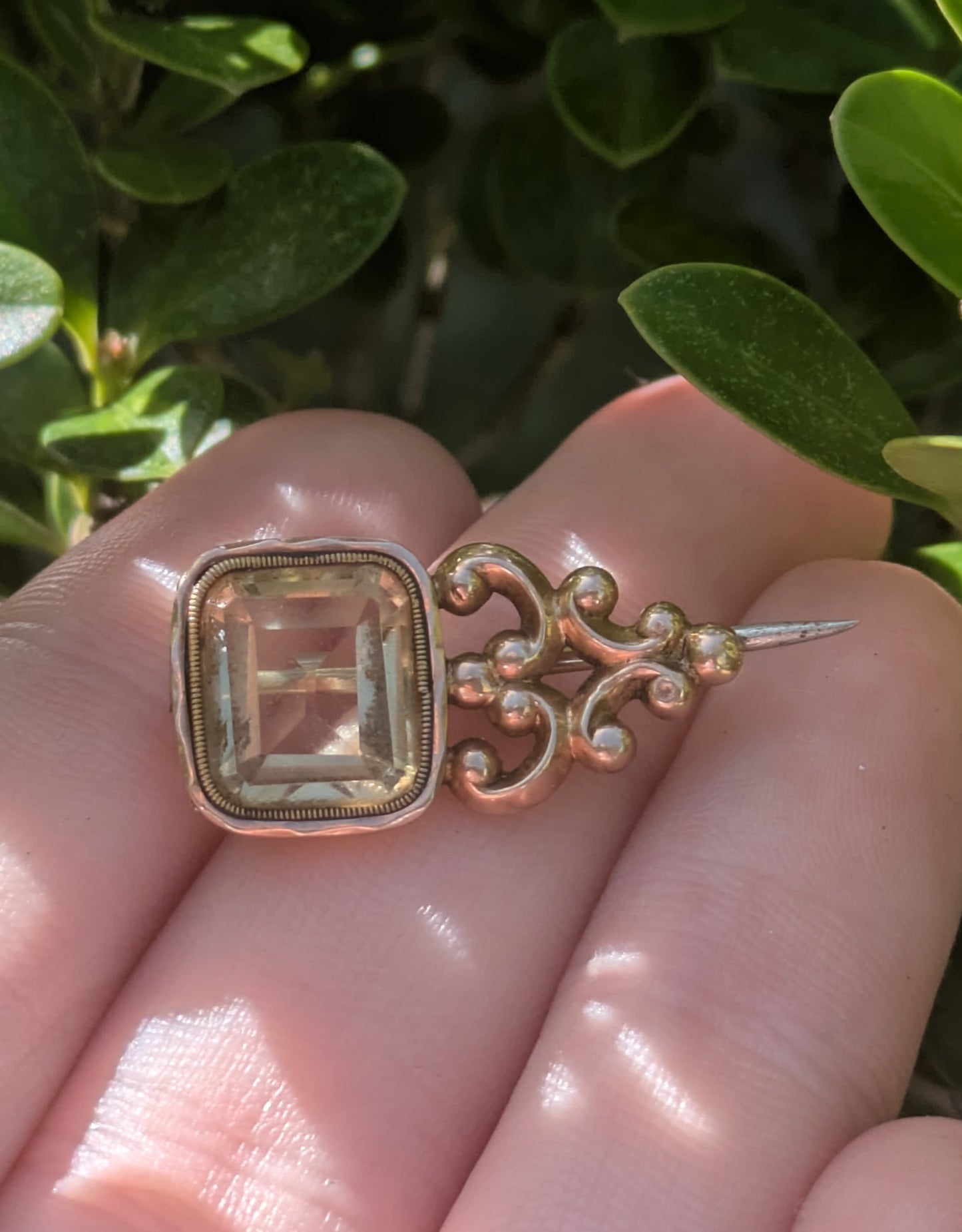 Vicorian Citrine Shotting Star Brooch