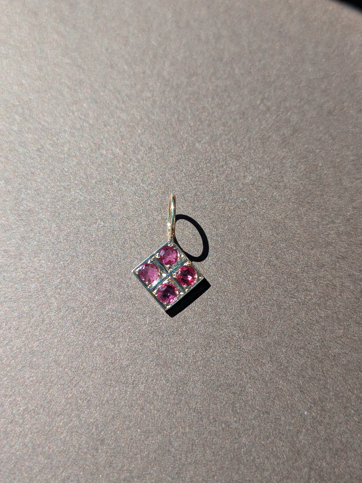 RUBY CHARM IN 14K WHITE GOLD