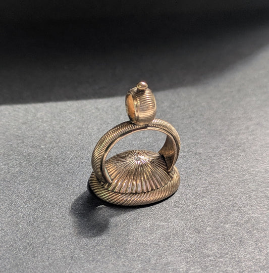 9k Machine Turned Watch Fob with Carnelian