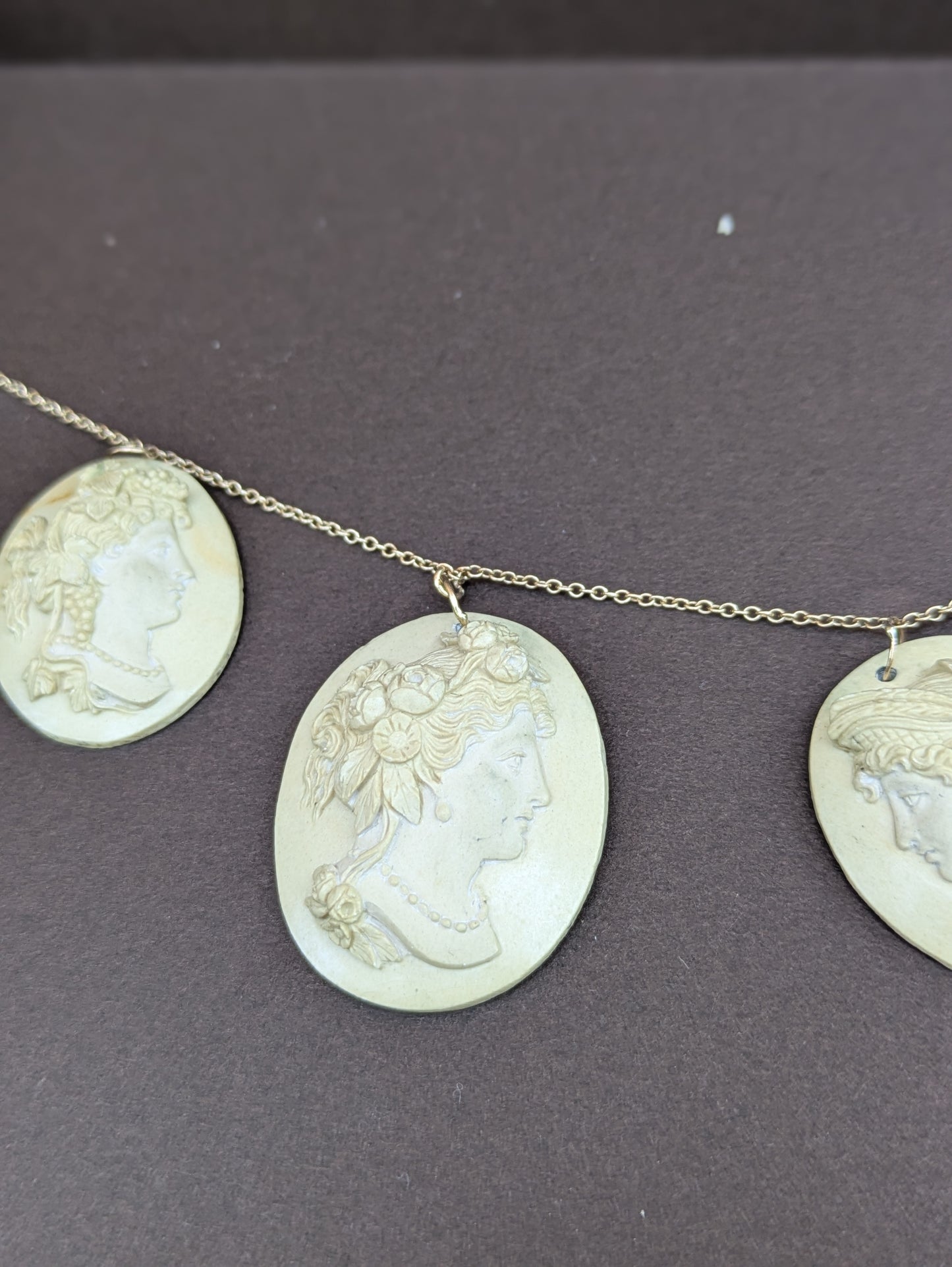 Rescued Lava Cameos- High Relief & Detail with 14kt Wires & Chain with Toggle Style Clasp
