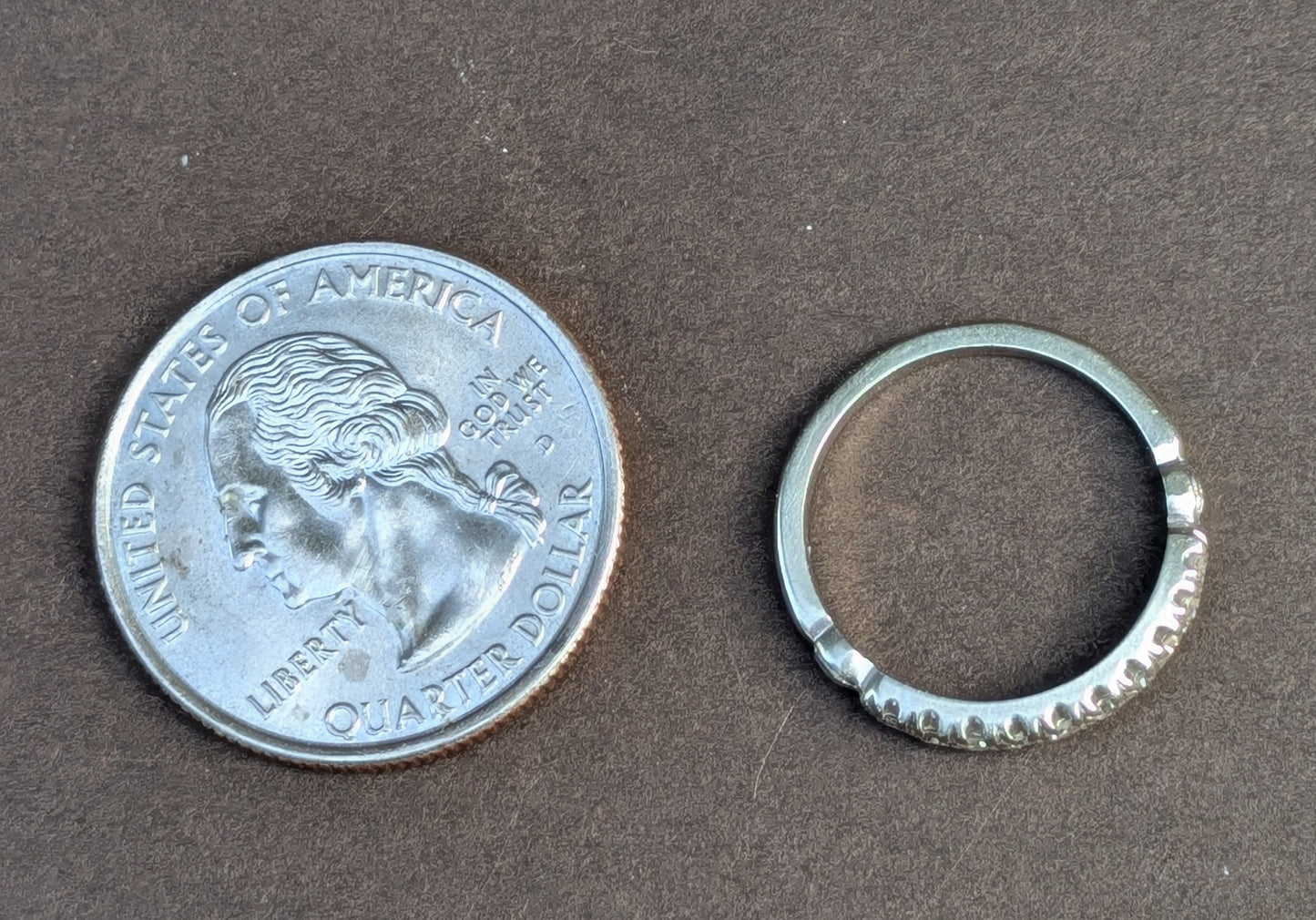 18kt White Gold & Diamond Anniversary Band 1930's