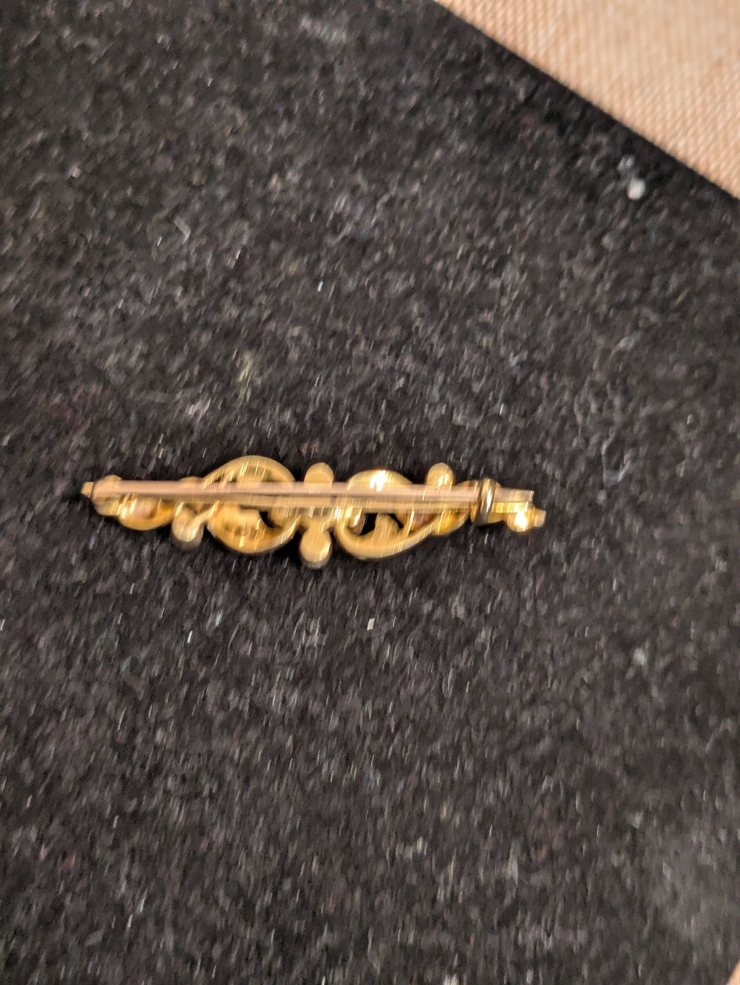 18kt Blue Enamel and Pearl Brooch