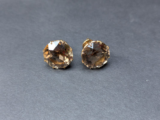 18kt Smoky Quartz Earrings 1950's