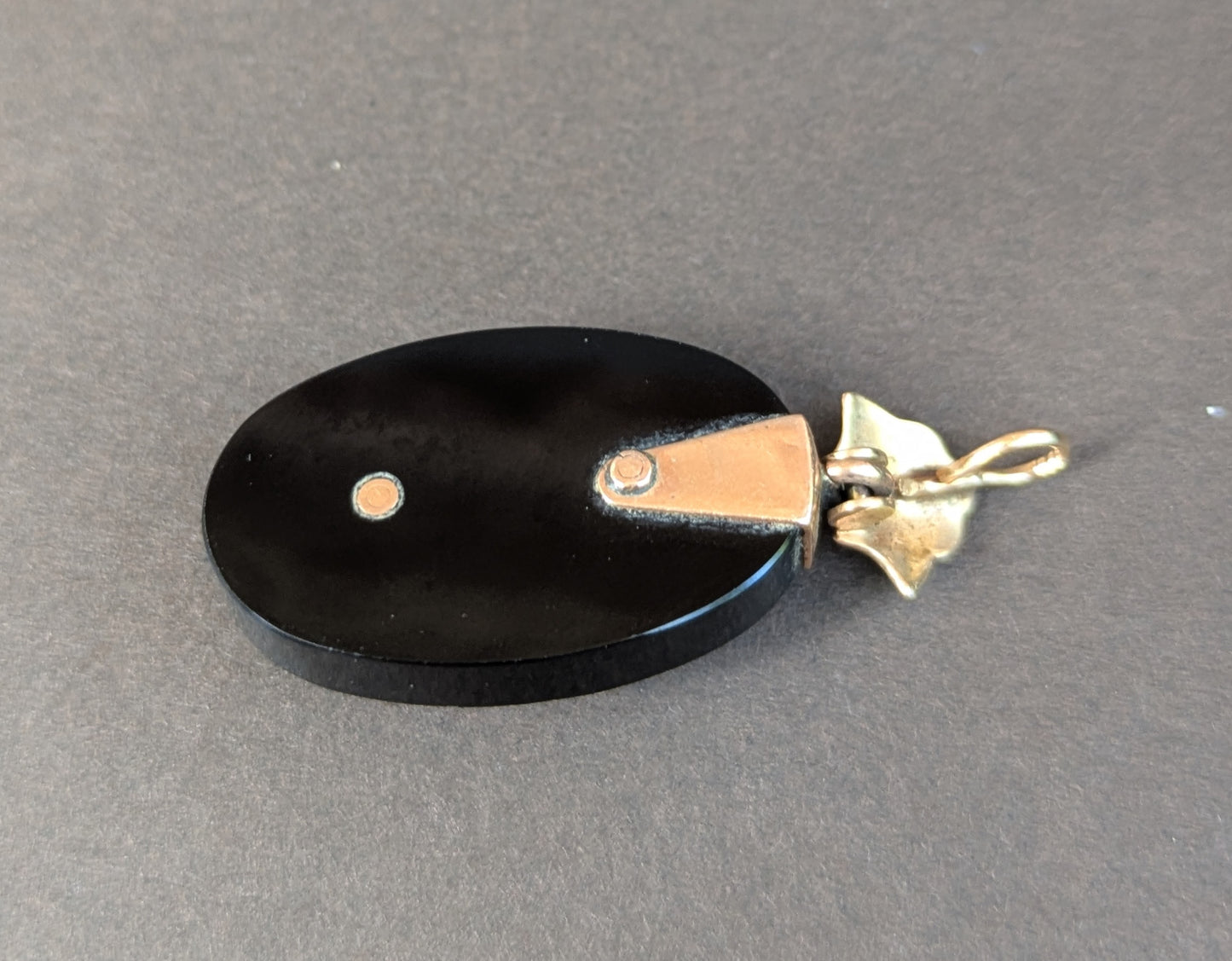 14kt Seed Pearl & Onyx Wheat Shaft Pendant