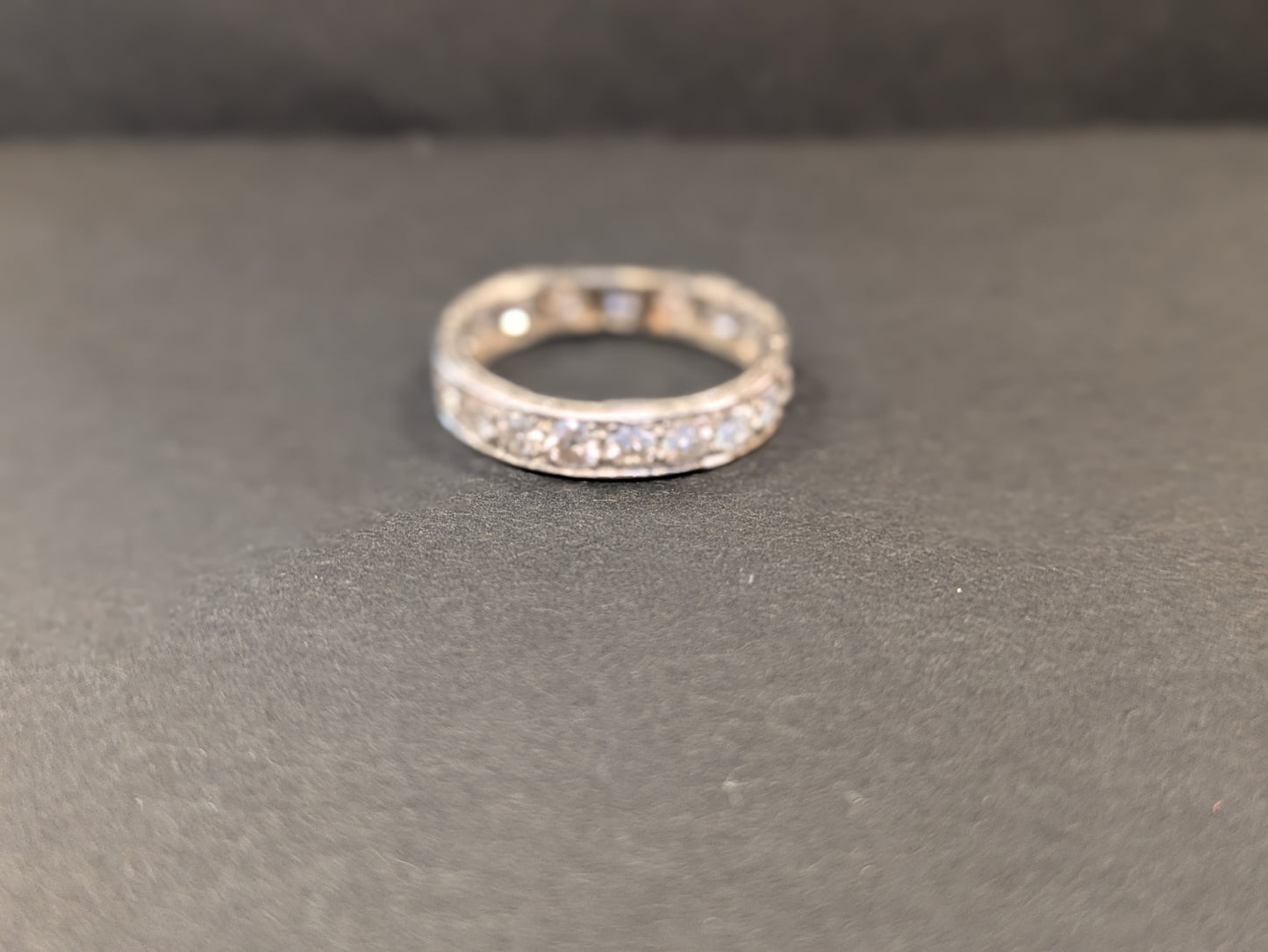French Platinum Old European Cut Eternity Band