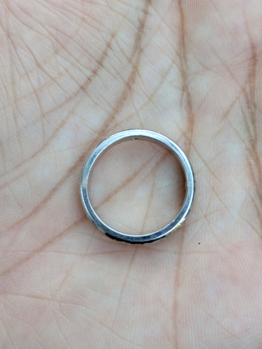 Platinum Engraved Band with Diamond