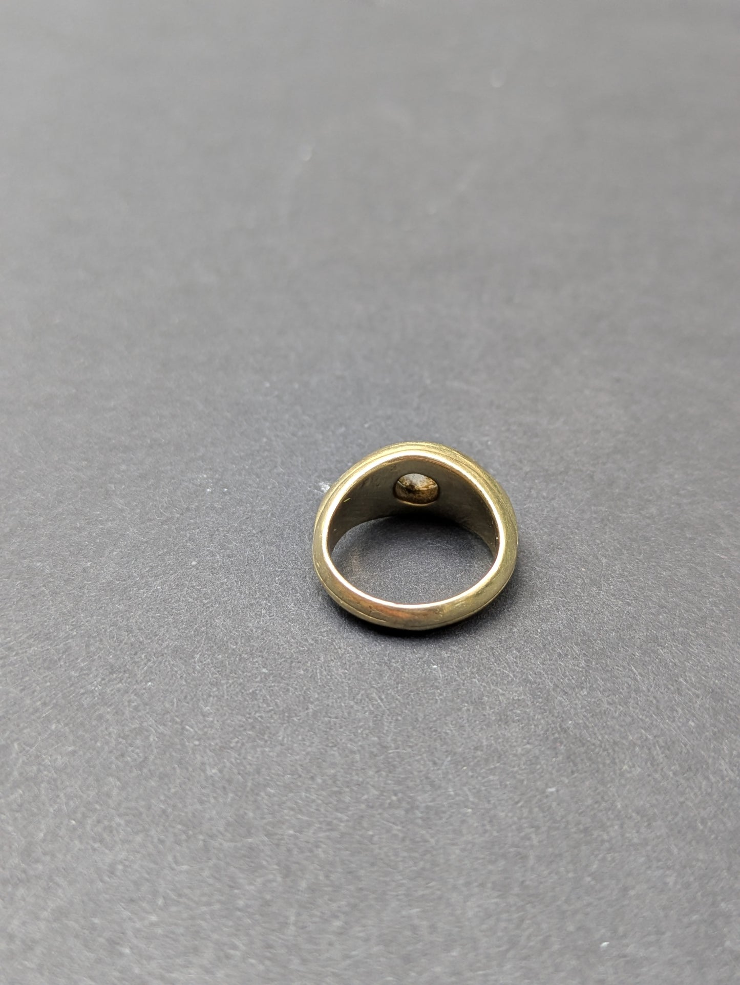 Heavy 14kt Art Deco Moonstone Pinkie Ring