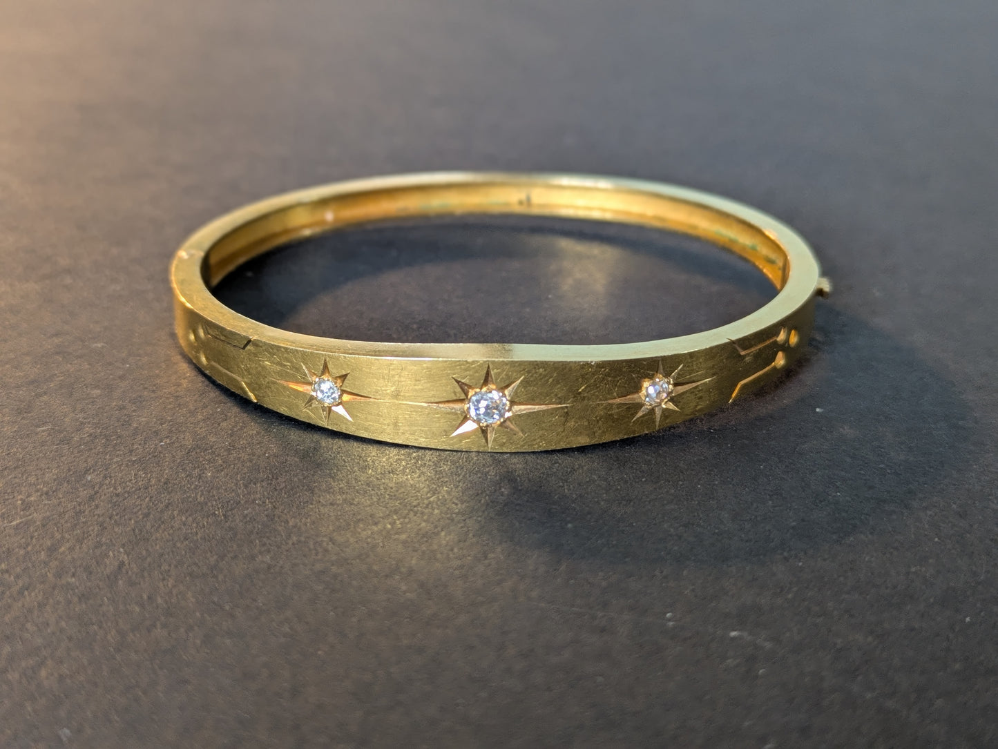 18kt Bangle Bracelet with Star Set Diamonds