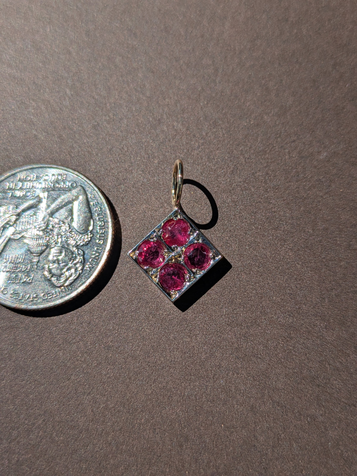 RUBY CHARM IN 14K WHITE GOLD