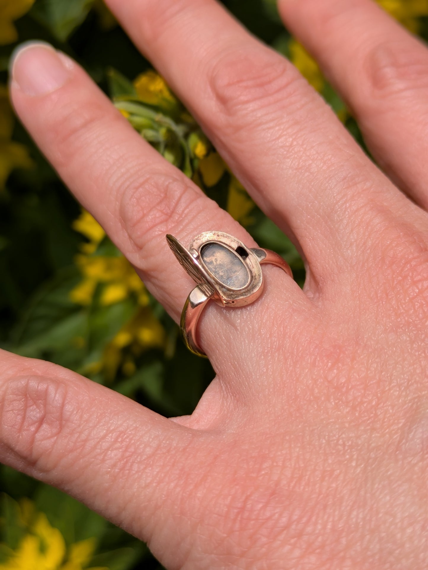 9k English Signet Ring with Hidden Compartment