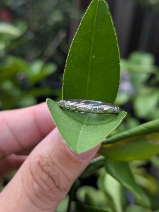 18k White Gold Band with Engraving