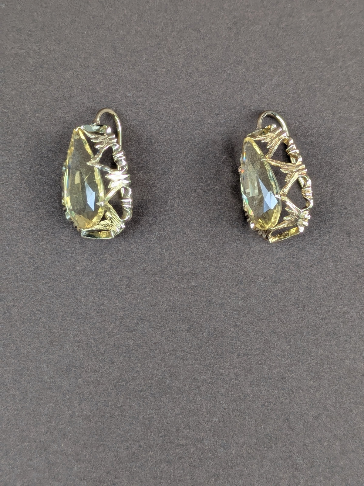14kt Citrine Earrings on Bishop Hooks