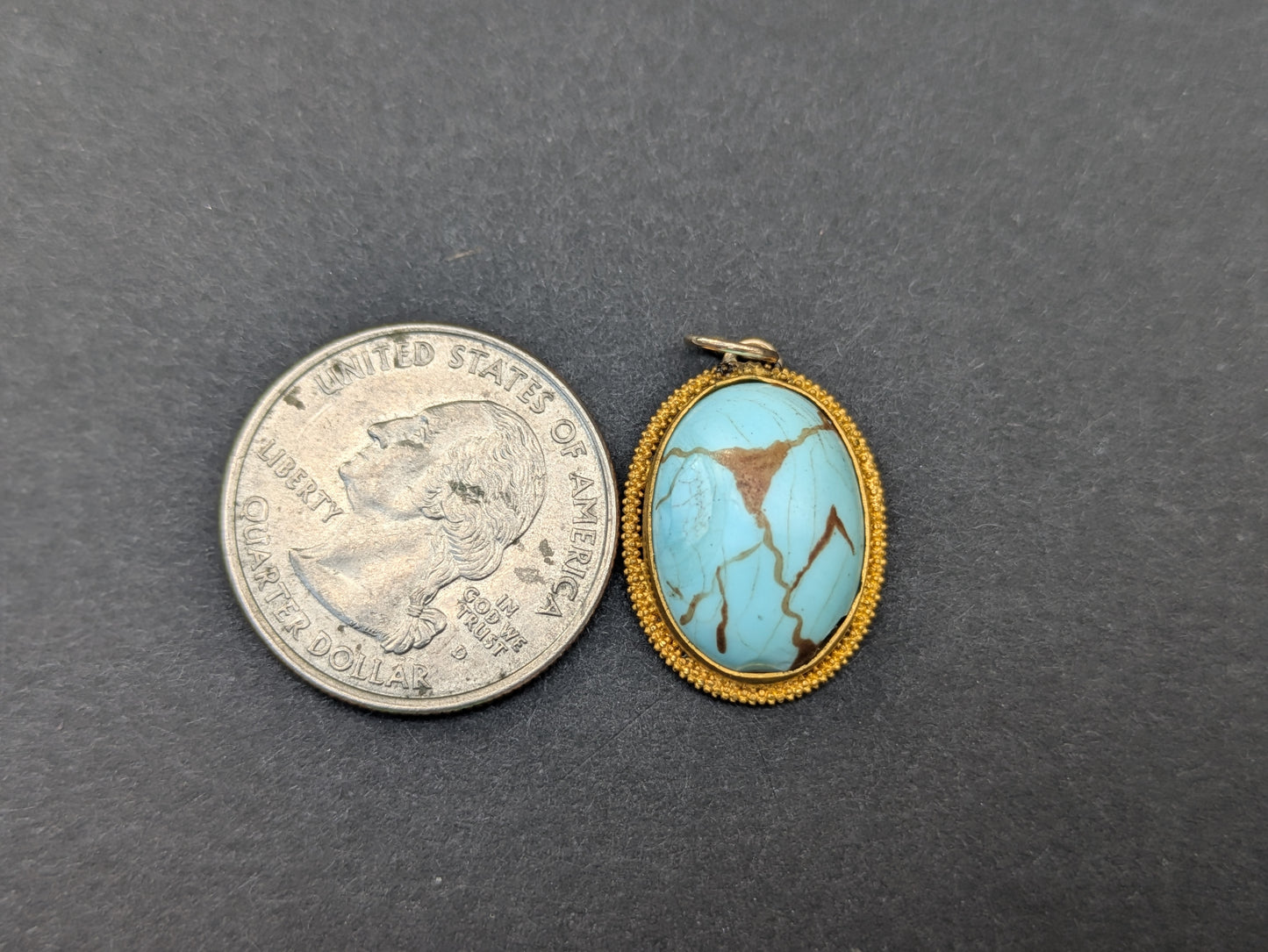 14/18kt Gold and Turquoise Pendant
