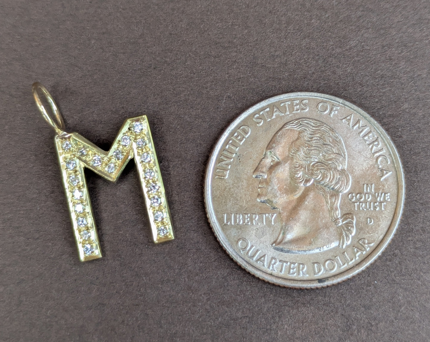 Large 14kt Diamond "M" Charm Conversion