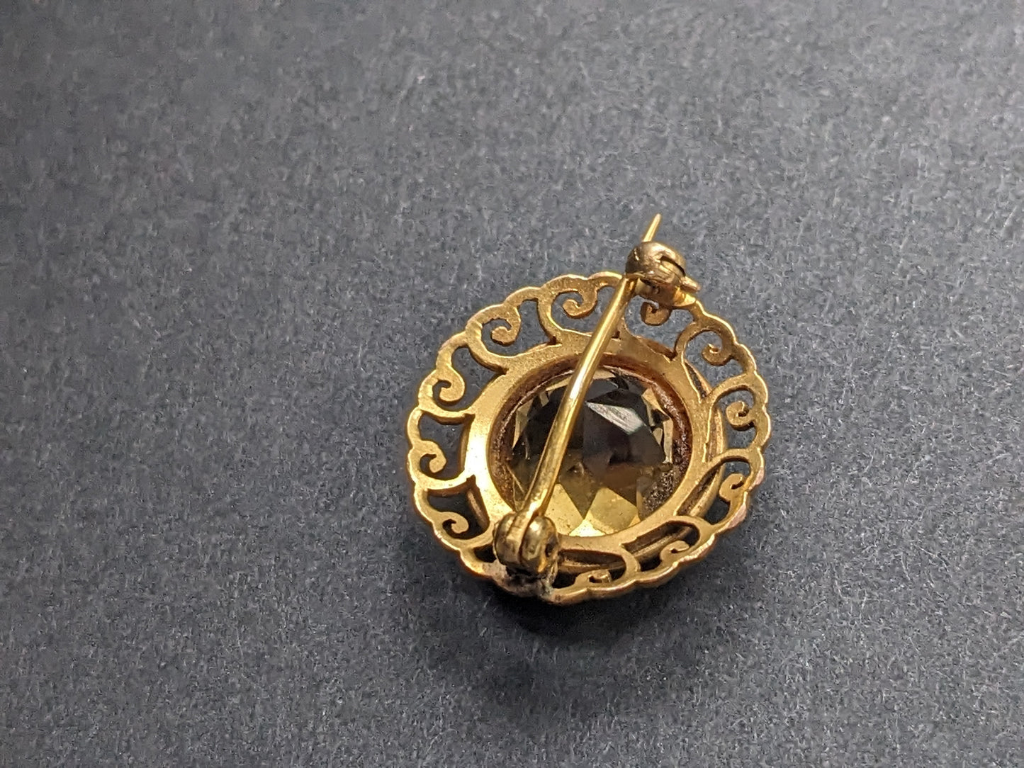 Citrine and Gold Brooch