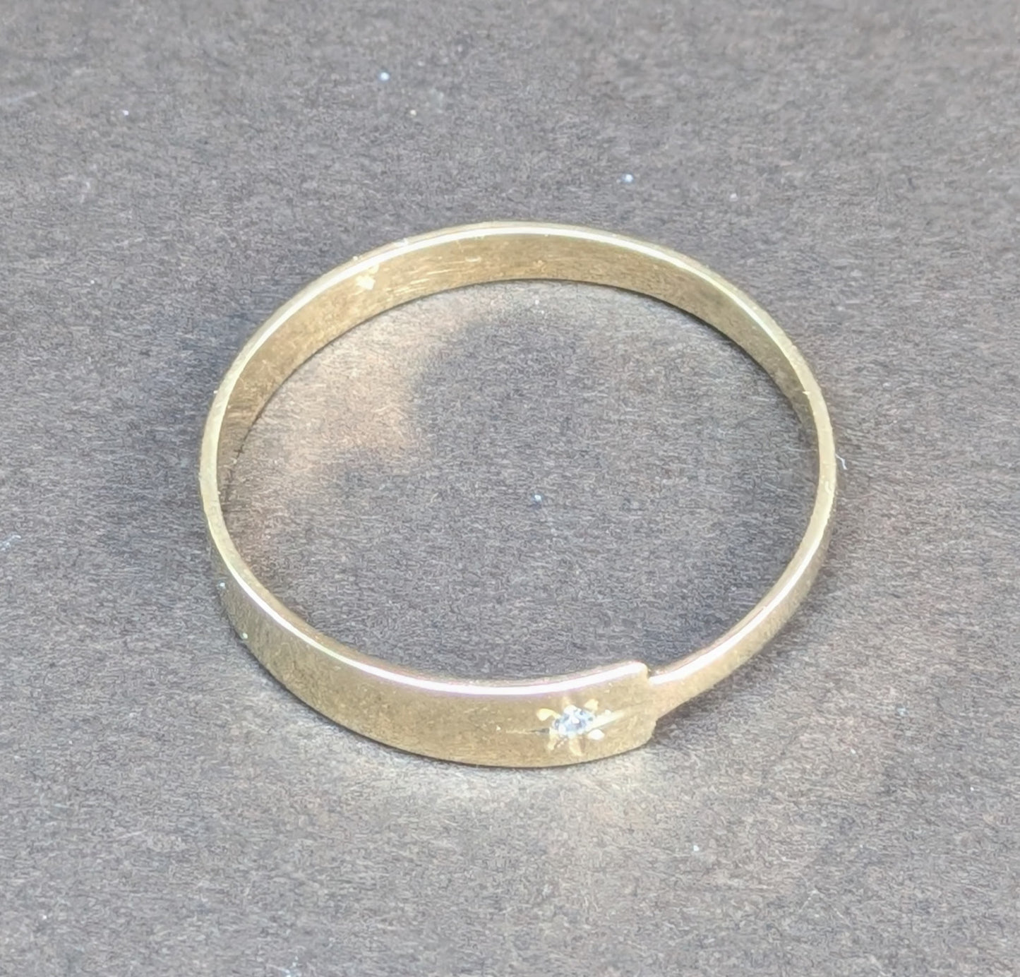 14kt Diamond Gold Band Converted from Vintage Collar Stay