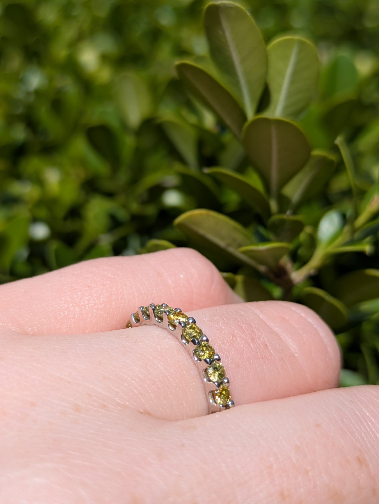 14kt White Gold - Yellow Diamond Eternity Band