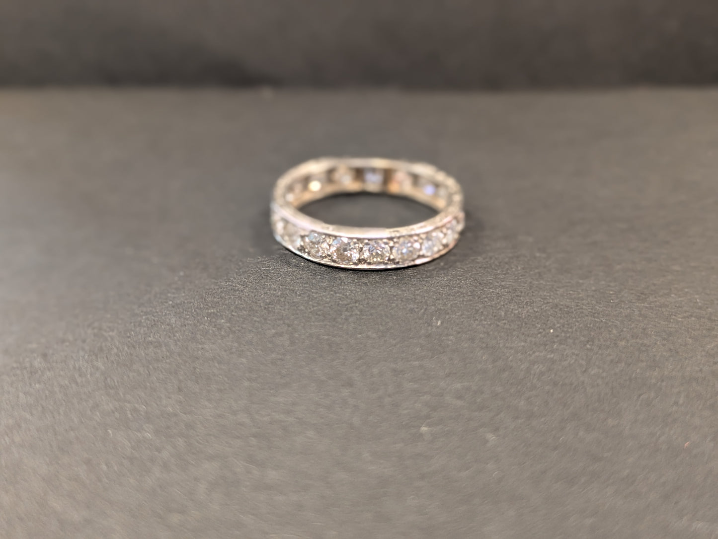 French Platinum Old European Cut Eternity Band