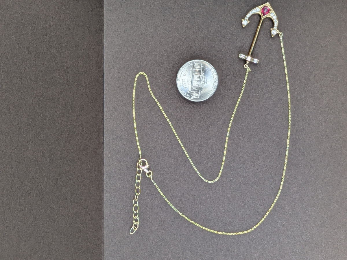 14kt Diamond Anchor Necklace