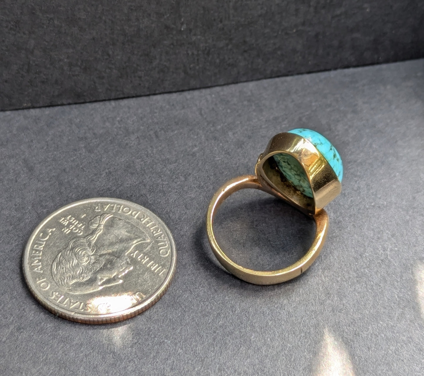 14kt German Turqoise Ring Circa ealy 1930's