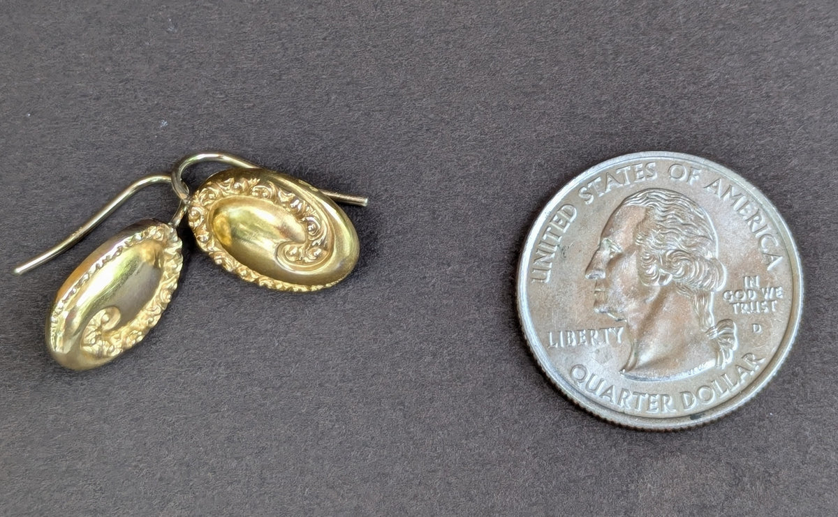 10kt Repousse Earrings with 14kt Wires