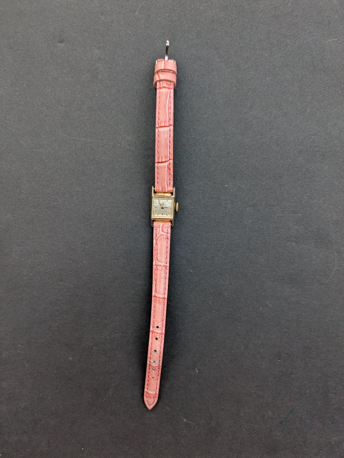 1960's 14k Gold Rolex on Pink Alligator Band