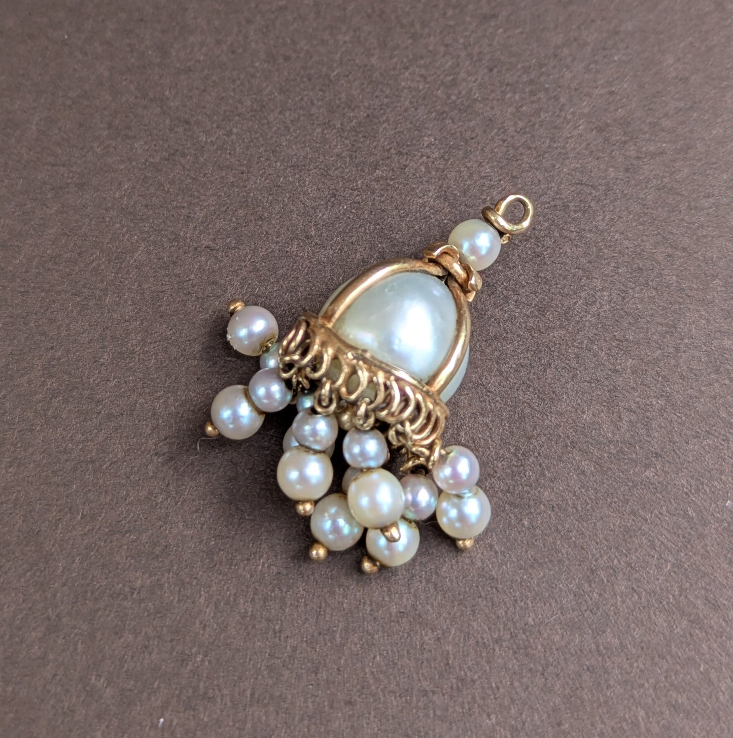 14kt Rose Gold & Pearl Tassel Pendant