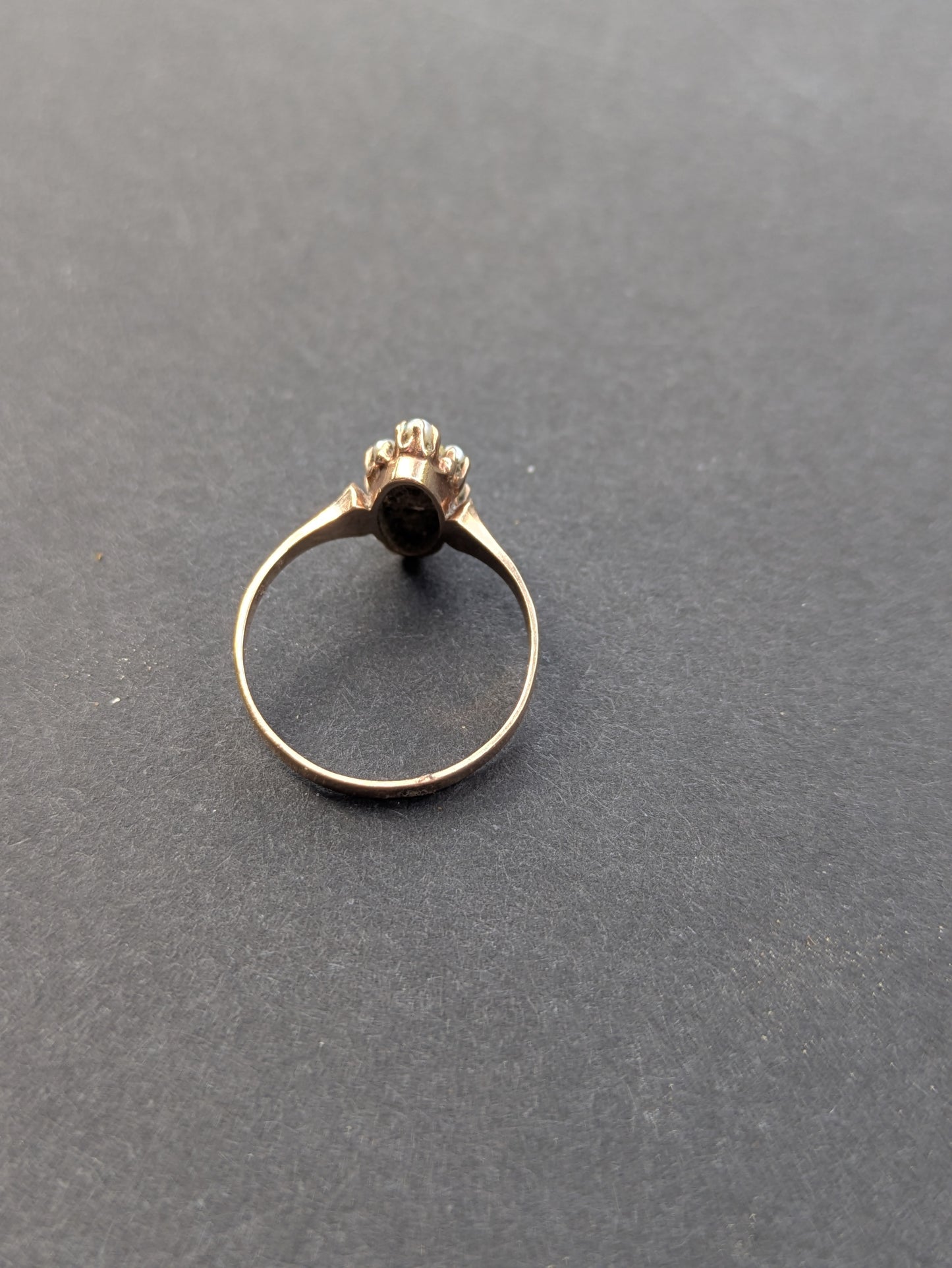 10k Rose Gold Turquoise and Pearl Ring