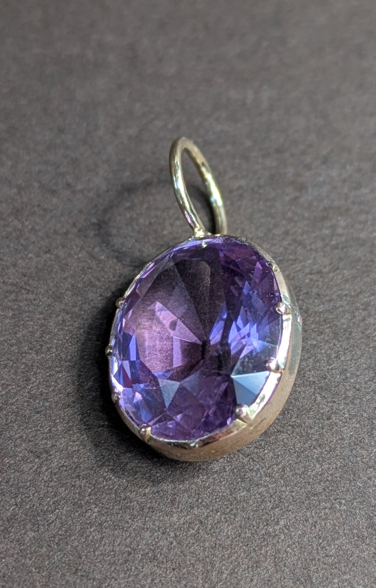 Early Victorian Set Amethyst Converted into Charm