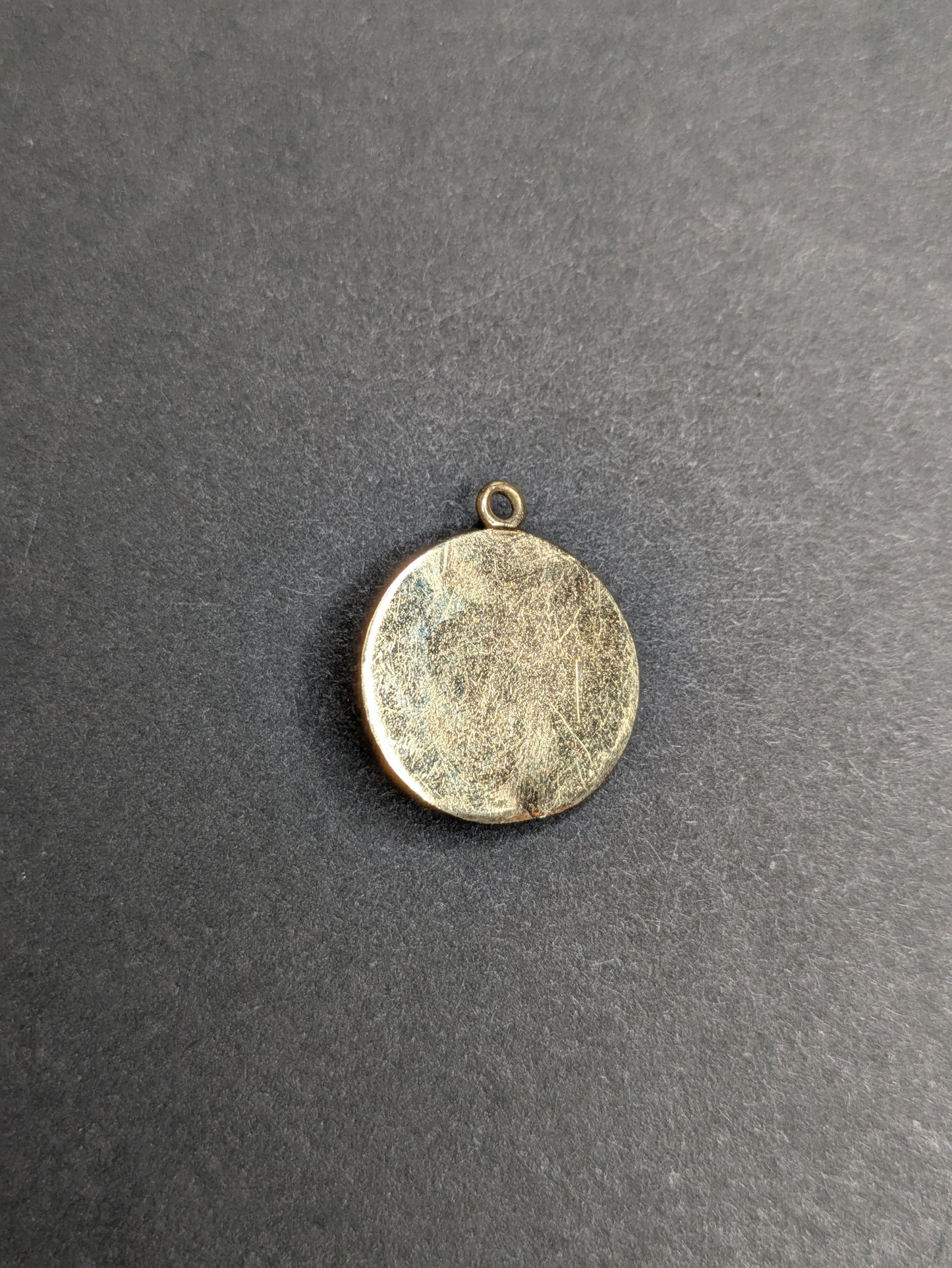 14kt Engraved Disk Charm with added Stick Pin Hexagon and Diamond
