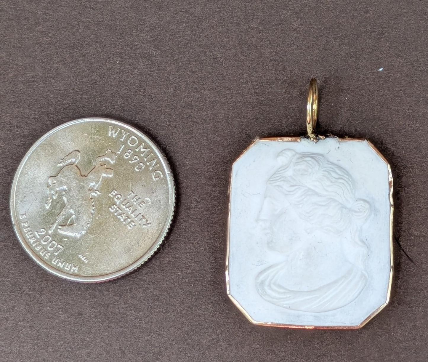 14kt Bezel Set Rescued Cameo Pendant