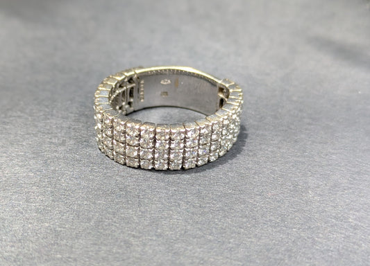 Sydney Garber 4 Row Flexible Diamond Ring White Gold 18kt