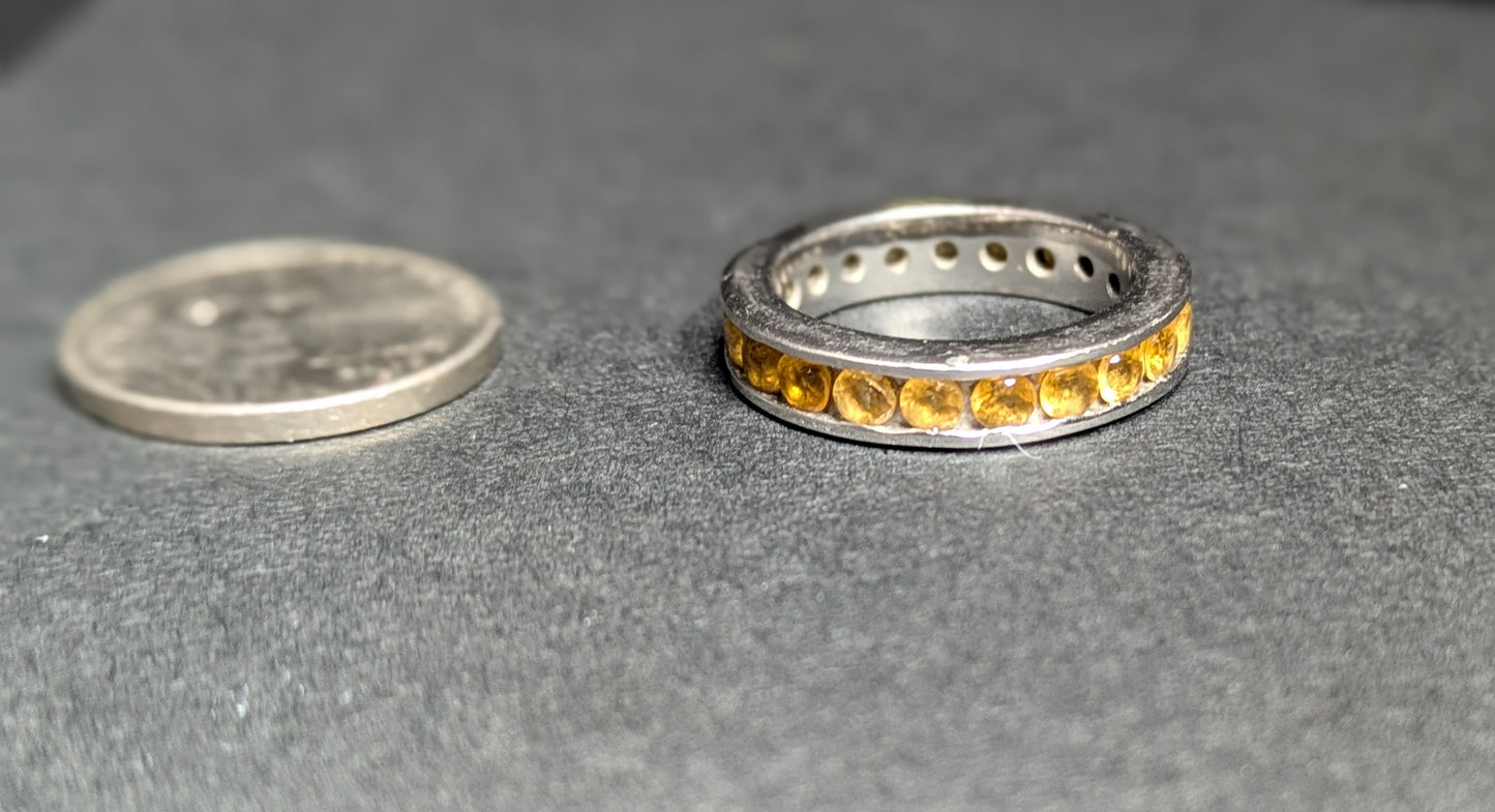 14k White Gold Citrine Eternity Band Channel Set