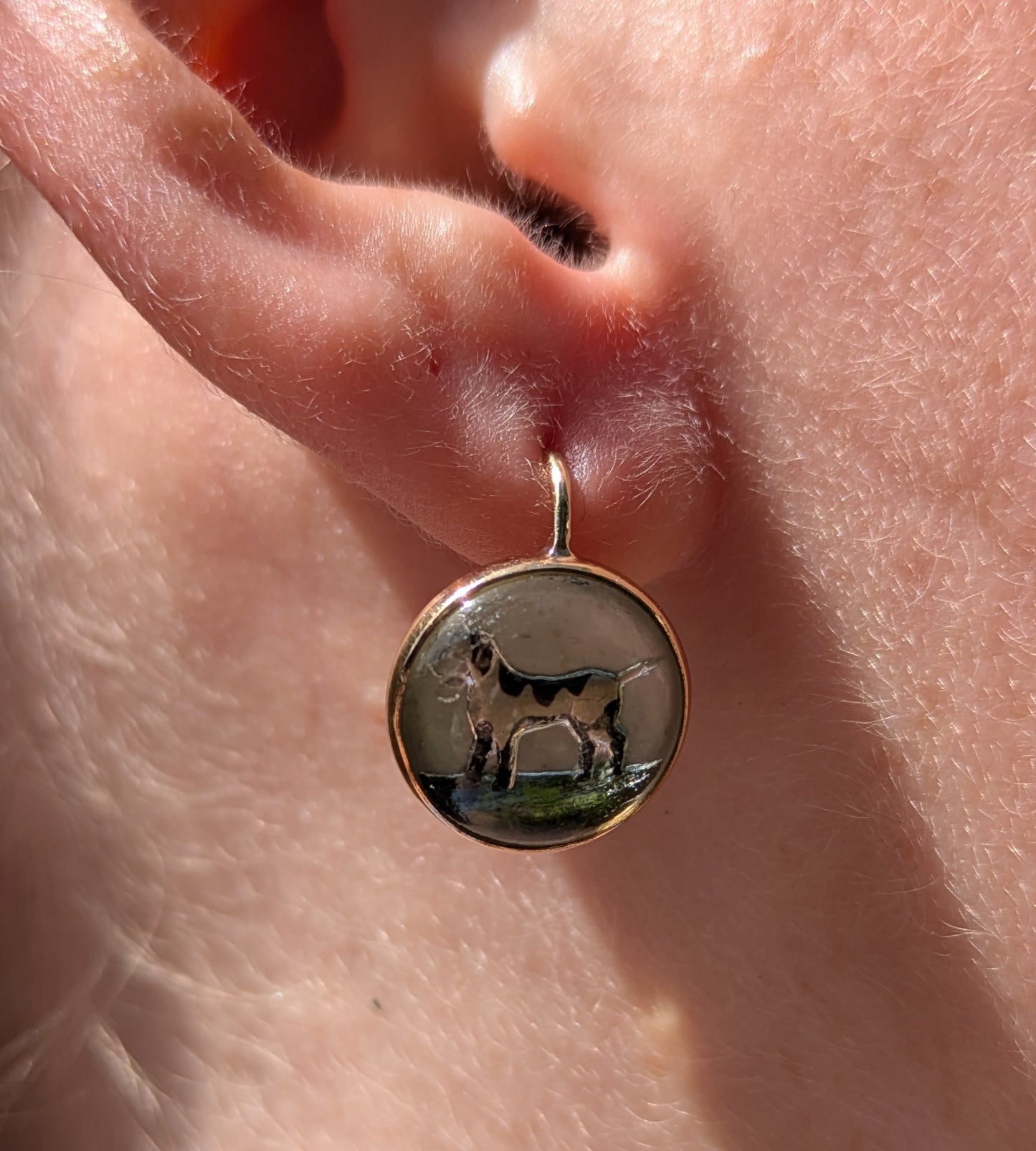 Essex Crystal Dog Earrings- Pointers on 14kt Wire