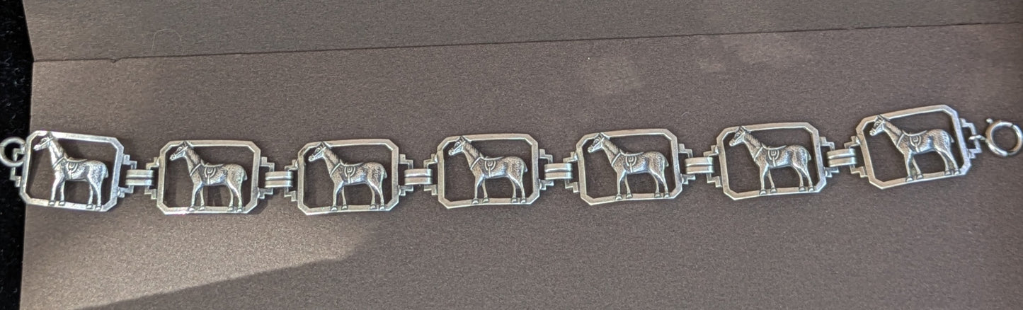 Sterling American Saddled Horse Bracelet 1930's