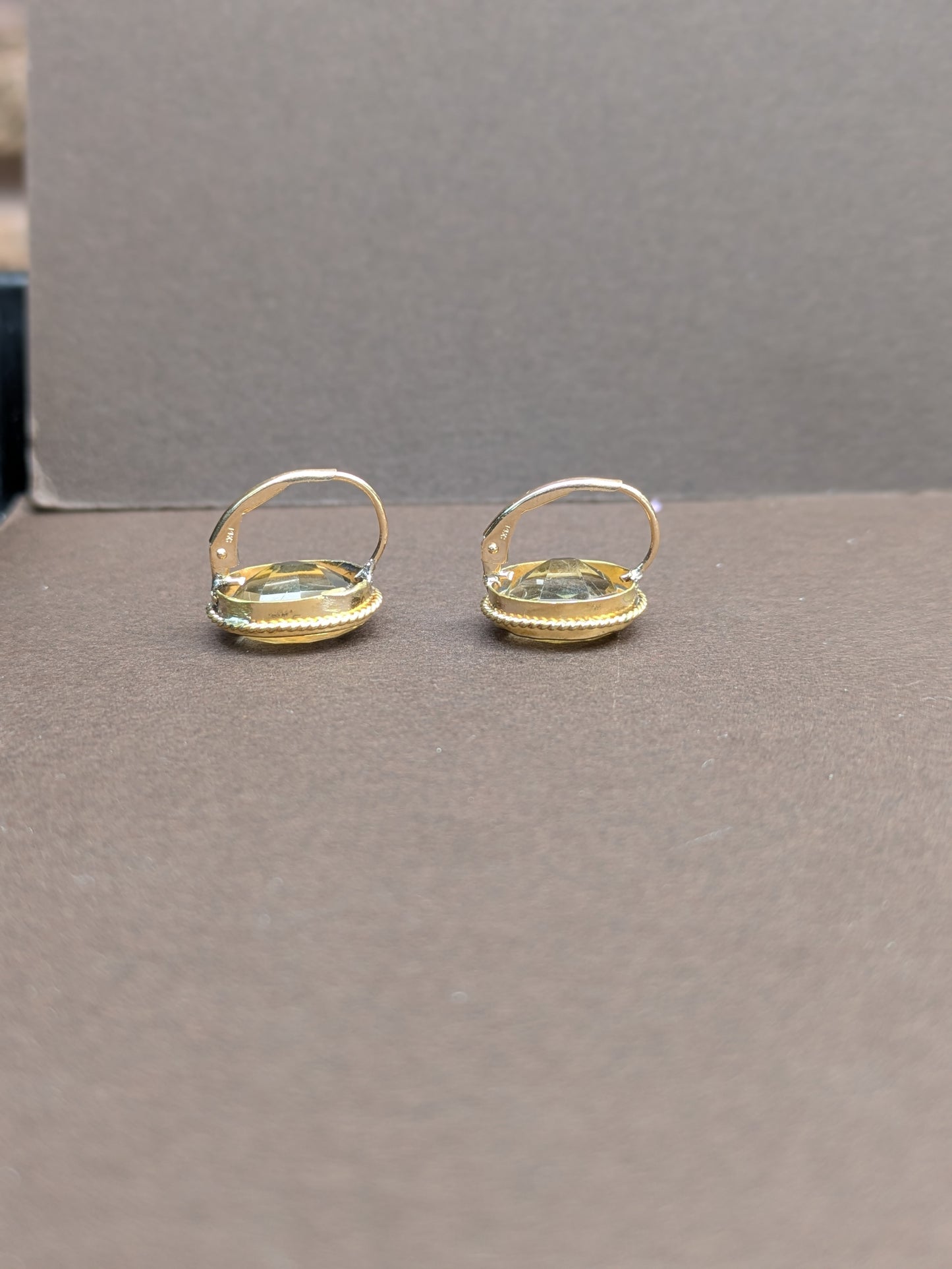14kt Bezel Set Citrine Earrings