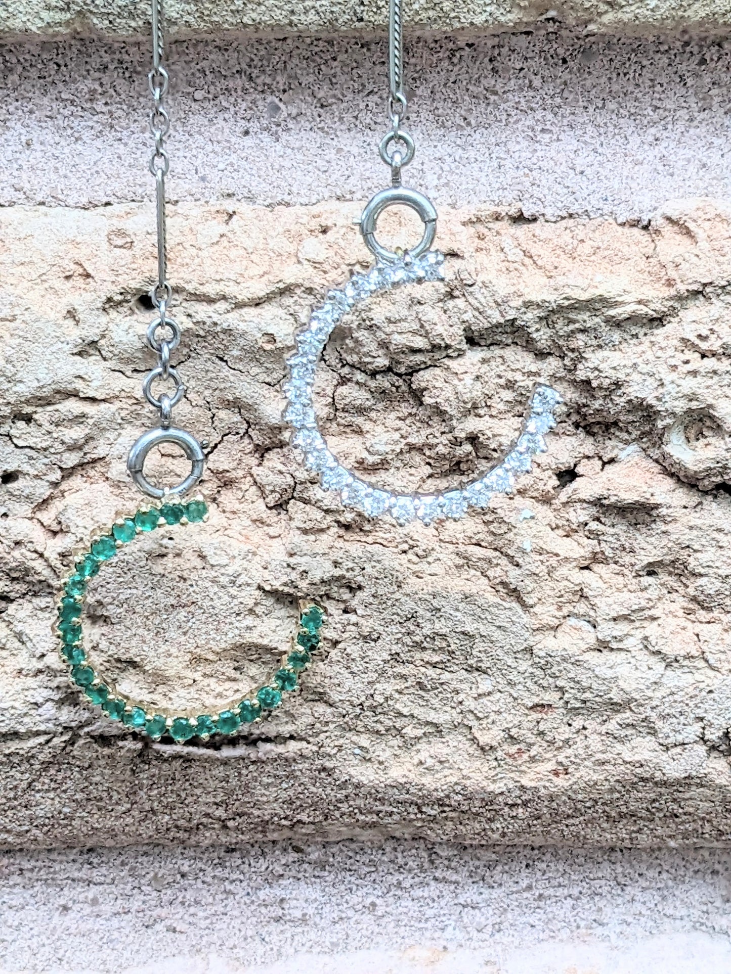 Emerald horseshoe pendant