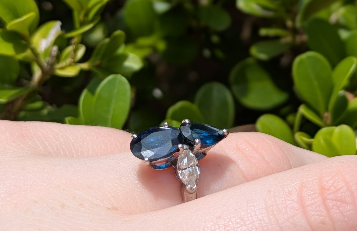Mauboussin, Paris Platinum Sapphire & Diamond Ring