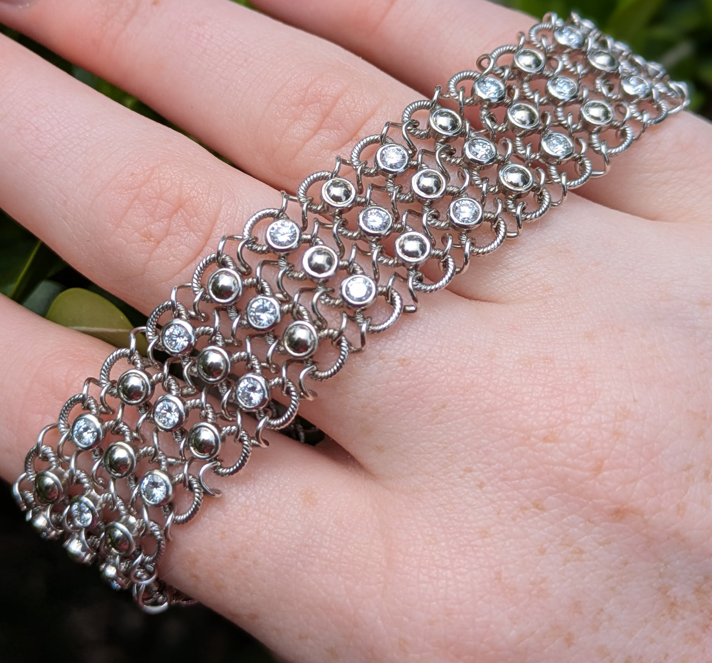 18kt White Gold Diamond "Mesh" Bracelet